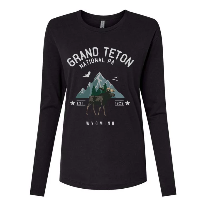 Grand Teton National Park Womens Cotton Relaxed Long Sleeve T-Shirt