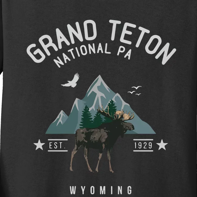 Grand Teton National Park Kids Long Sleeve Shirt