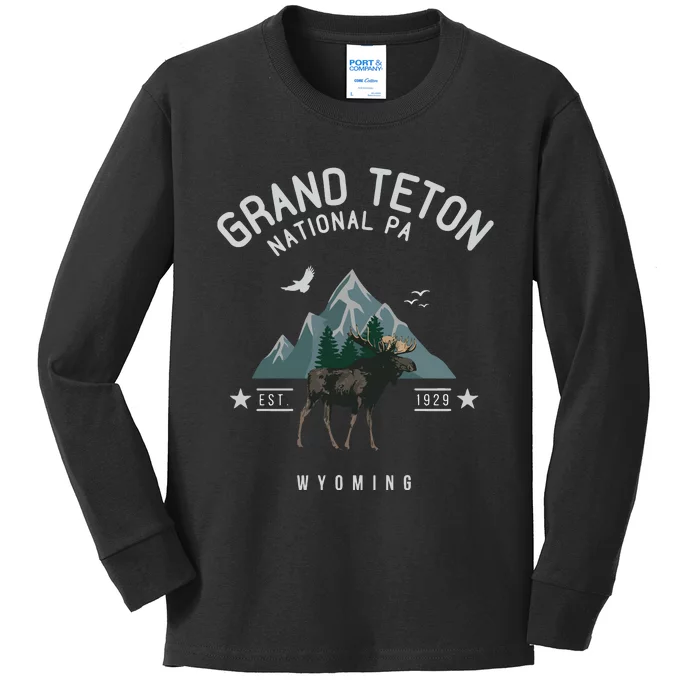 Grand Teton National Park Kids Long Sleeve Shirt