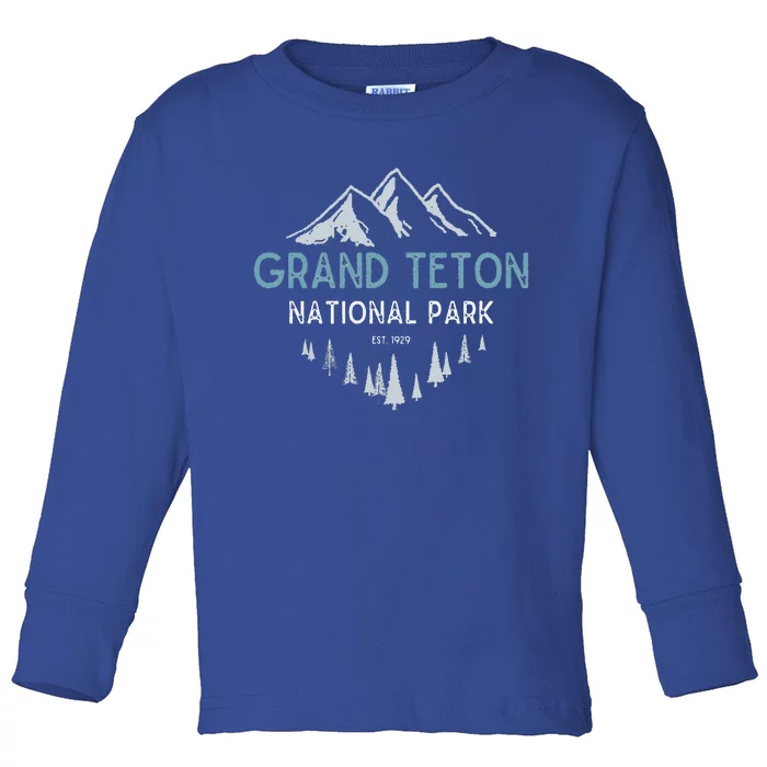 Grand Teton National Park Est 1929 National Park Toddler Long Sleeve Shirt