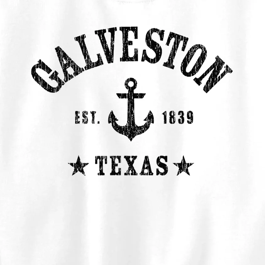 Galveston Tx Nautical Design W. Anchor & Details Est. 1839 Kids Sweatshirt