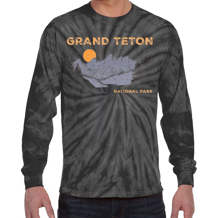 Grand Teton National Park Wyoming Tie-Dye Long Sleeve Shirt