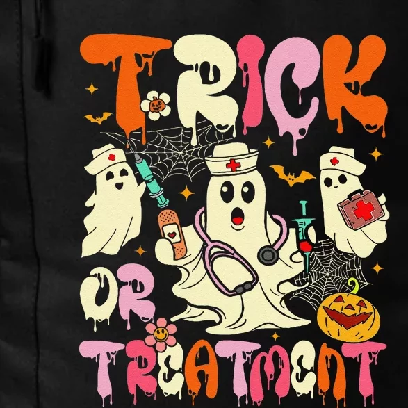 Groovy Trick Or Treatment Halloween Ghost Nurse Daily Commute Backpack