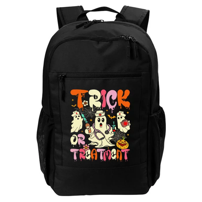 Groovy Trick Or Treatment Halloween Ghost Nurse Daily Commute Backpack