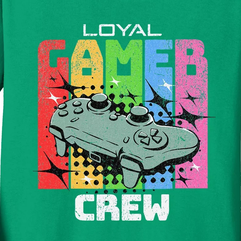 Gaming Team Online Tournaments Lan Party Crew Gamer Kids Long Sleeve Shirt