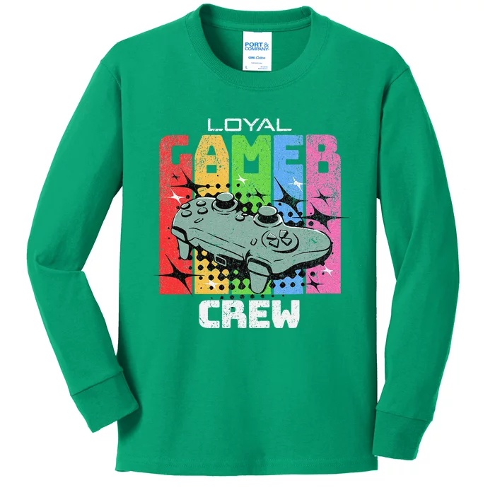 Gaming Team Online Tournaments Lan Party Crew Gamer Kids Long Sleeve Shirt