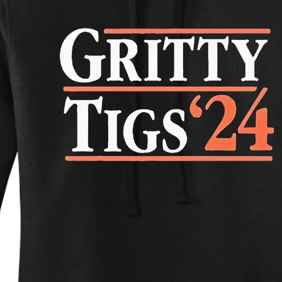 Gritty Tigs October Ready 2024 Playoff Baseball Season Women's Pullover Hoodie