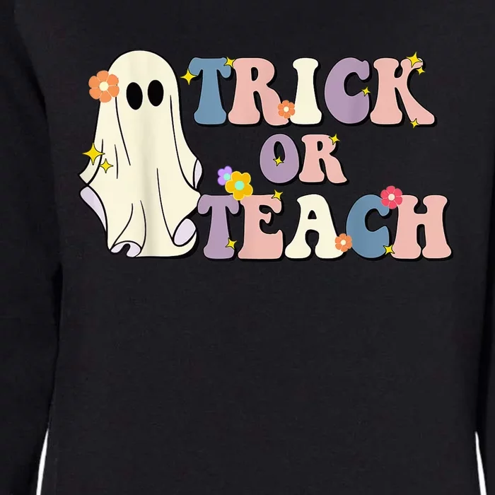 Groovy Trick or Teach Funny Teacher Halloween  Wo Womens California Wash Sweatshirt