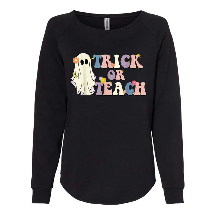 Groovy Trick or Teach Funny Teacher Halloween  Wo Womens California Wash Sweatshirt