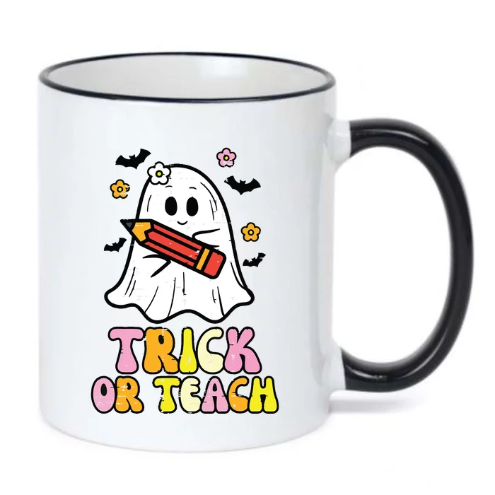 Ghost Trick Or Teach Retro Teacher Halloween Costume Black Color Changing Mug