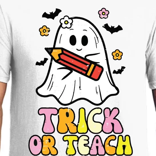 Ghost Trick Or Teach Retro Teacher Halloween Costume Pajama Set