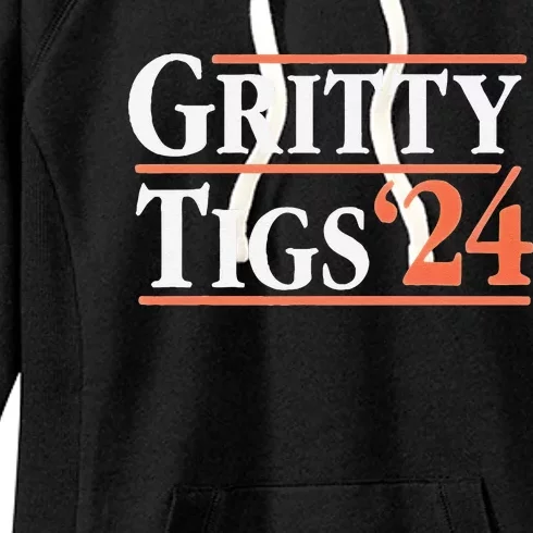 Gritty Tigs October Ready 2024 Playoff Baseball Season Women's Fleece Hoodie