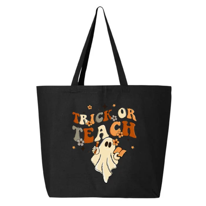 Groovy Trick Or Teach Halloween Teacher Life Retro Vintage 25L Jumbo Tote