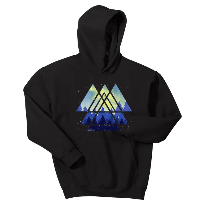 Geometric Triangle Outdoor Trees Forest Wildlife Nature Kids Hoodie