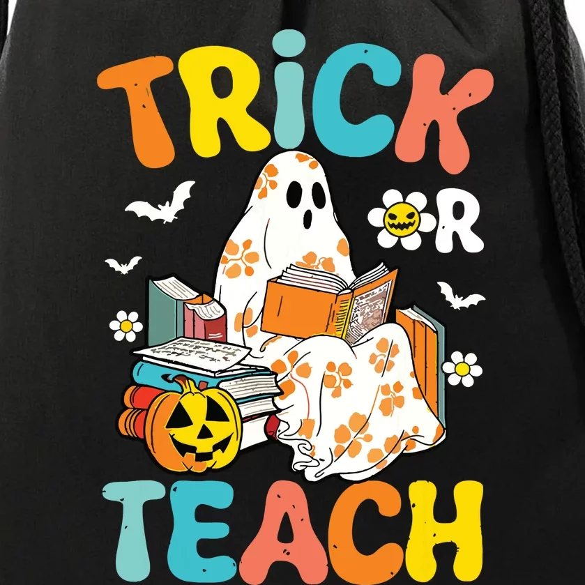 Groovy Trick Or Teach Funny Teacher Halloween Costume Drawstring Bag