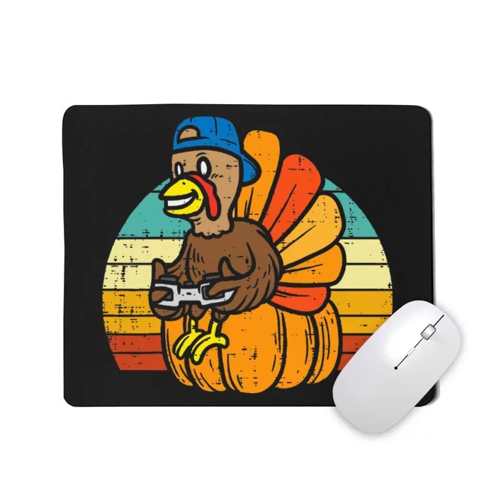 Gamer Turkey Pumpkin Thanksgiving Video Games Mousepad