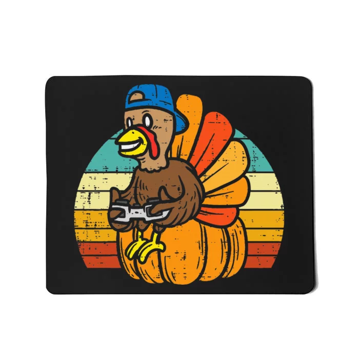 Gamer Turkey Pumpkin Thanksgiving Video Games Mousepad