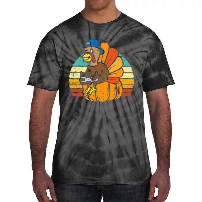 Gamer Turkey Pumpkin Thanksgiving Video Games Tie-Dye T-Shirt