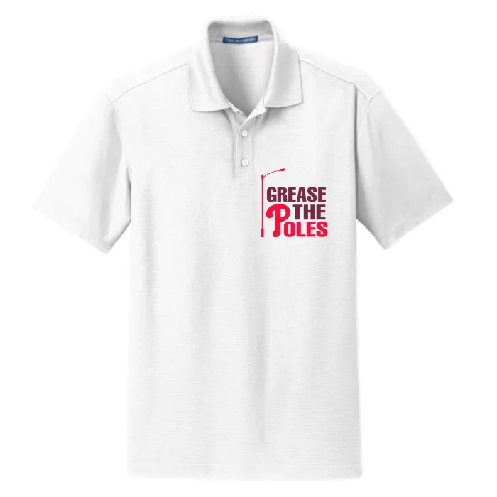 Grease The Poles Philadelphia Baseball Fan Lover Dry Zone Grid Performance Polo