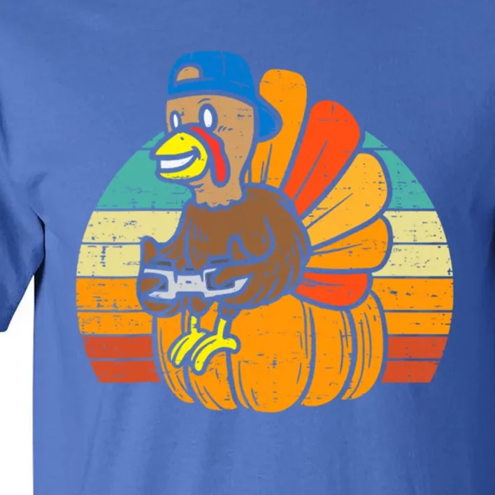 Gamer Turkey Pumpkin Retro Thanksgiving Video Games Gift Tall T-Shirt