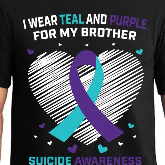 Grieving Teal Purple Brother Suicide Awareness Prevention Gift Pajama Set