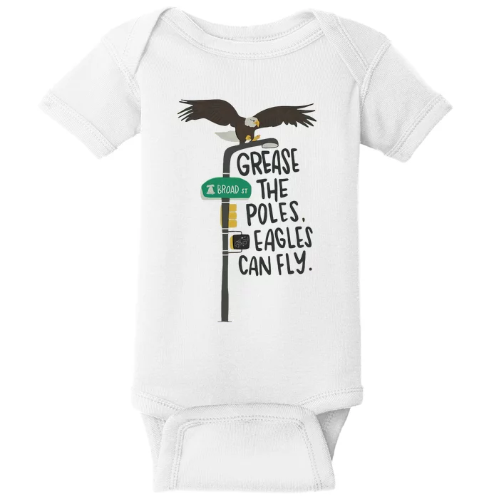 Grease The Poles Fly Philadelphia Football Philly Sports Team Baby Bodysuit