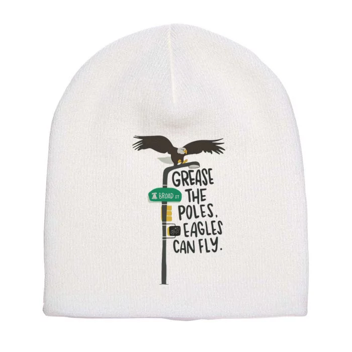 Grease The Poles Fly Philadelphia Football Philly Sports Team Short Acrylic Beanie