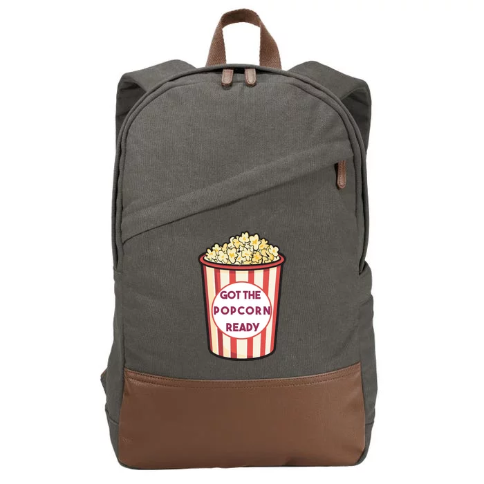 Got The Popcorn Ready Movie Night Cotton Canvas Backpack