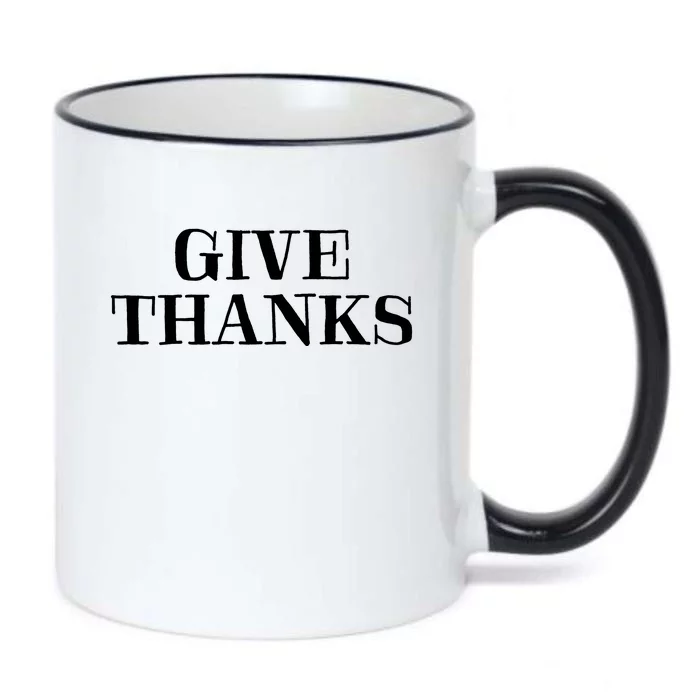 Give Thanks Positive Quote Thanksgiving Black Color Changing Mug