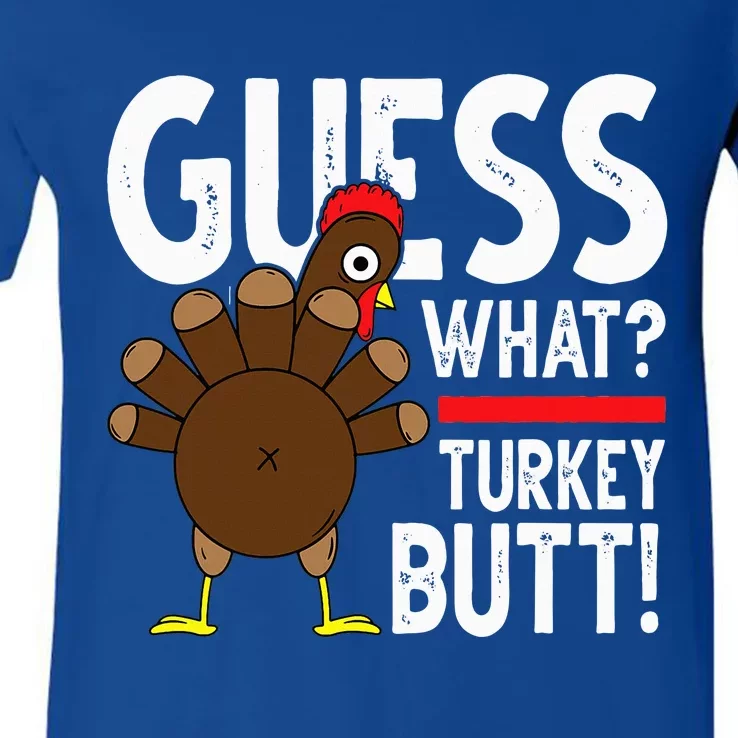 Guess Turkey Pilgrim Funny Thanksgiving V-Neck T-Shirt