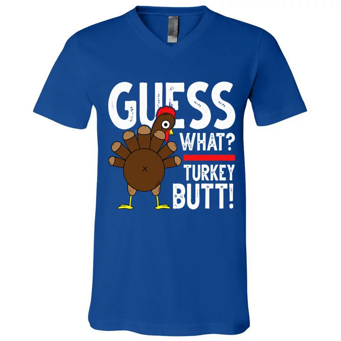 Guess Turkey Pilgrim Funny Thanksgiving V-Neck T-Shirt