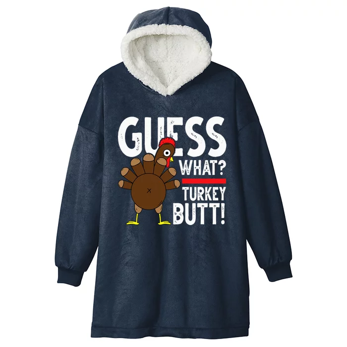 Guess Turkey Pilgrim Funny Thanksgiving Hooded Wearable Blanket