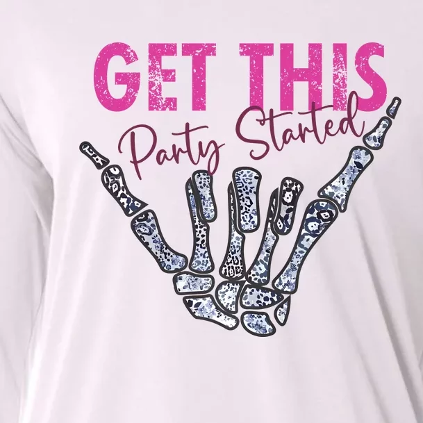 Get This Party Started Pink Concert Skeleton Halloween Cooling Performance Long Sleeve Crew