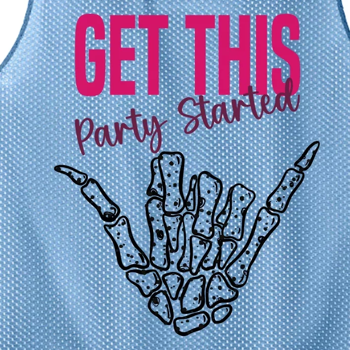 Get This Party Started Rock Skeleton Mesh Reversible Basketball Jersey Tank