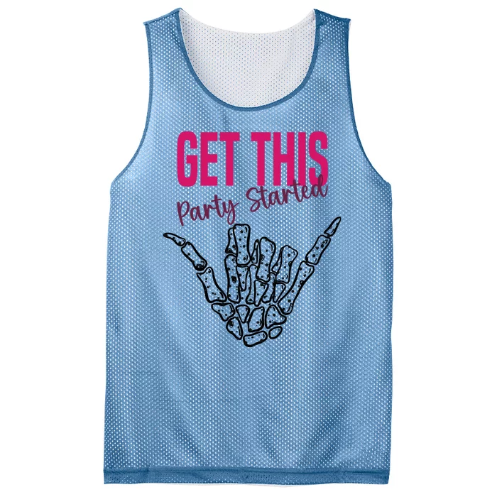 Get This Party Started Rock Skeleton Mesh Reversible Basketball Jersey Tank