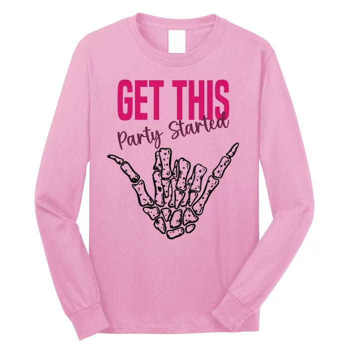 Get This Party Started Rock Skeleton Long Sleeve Shirt