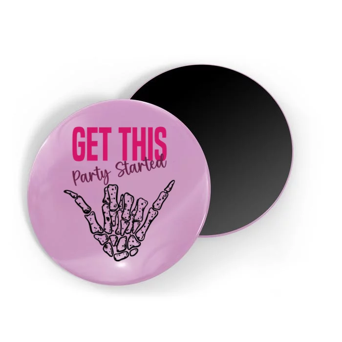 Get This Party Started Rock Skeleton Magnet