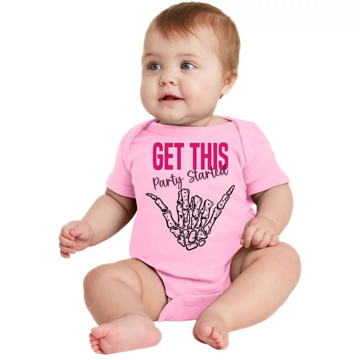 Get This Party Started Rock Skeleton Baby Bodysuit