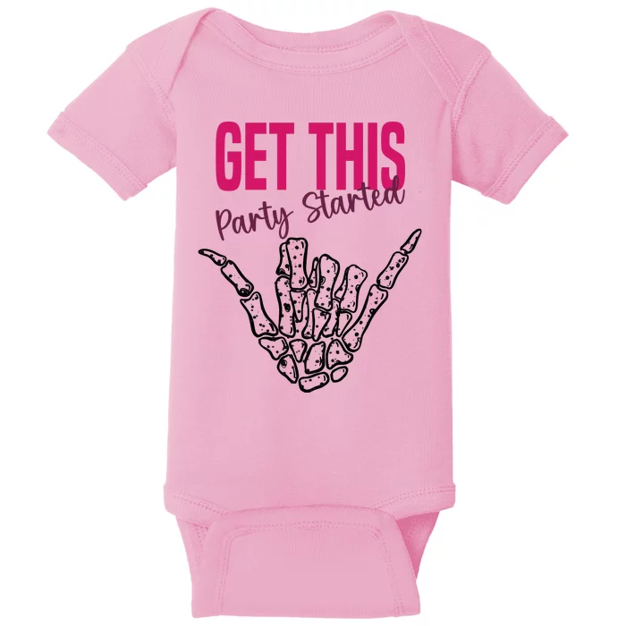 Get This Party Started Rock Skeleton Baby Bodysuit