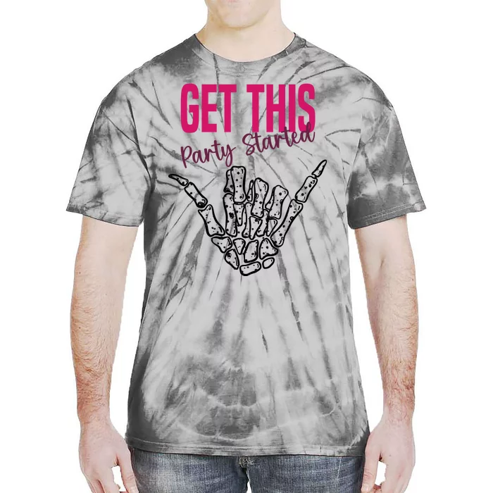 Get This Party Started Rock Skeleton Tie-Dye T-Shirt