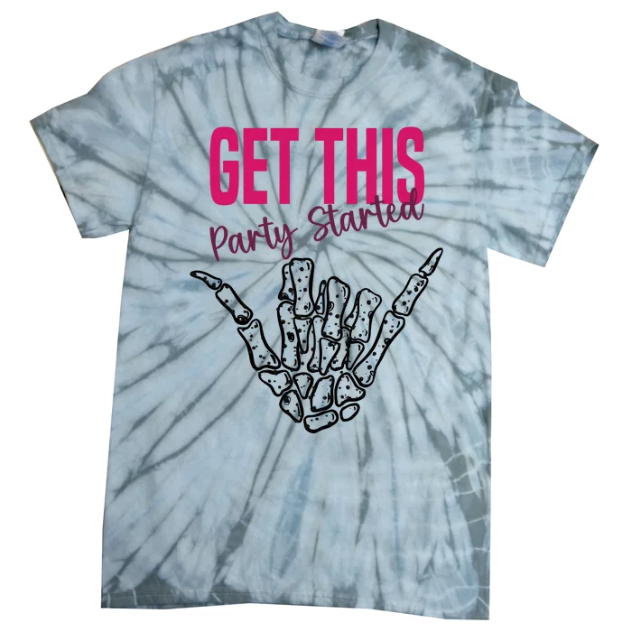 Get This Party Started Rock Skeleton Tie-Dye T-Shirt