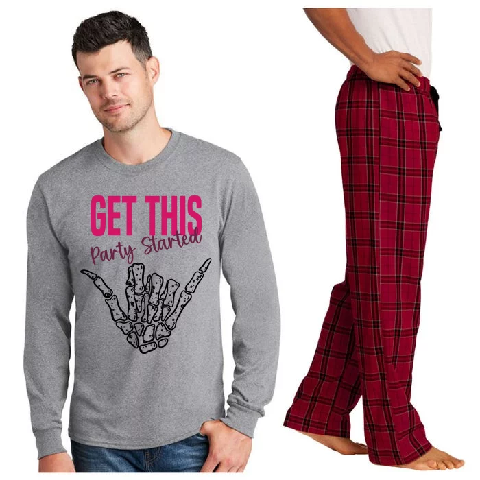 Get This Party Started Rock Skeleton Long Sleeve Pajama Set