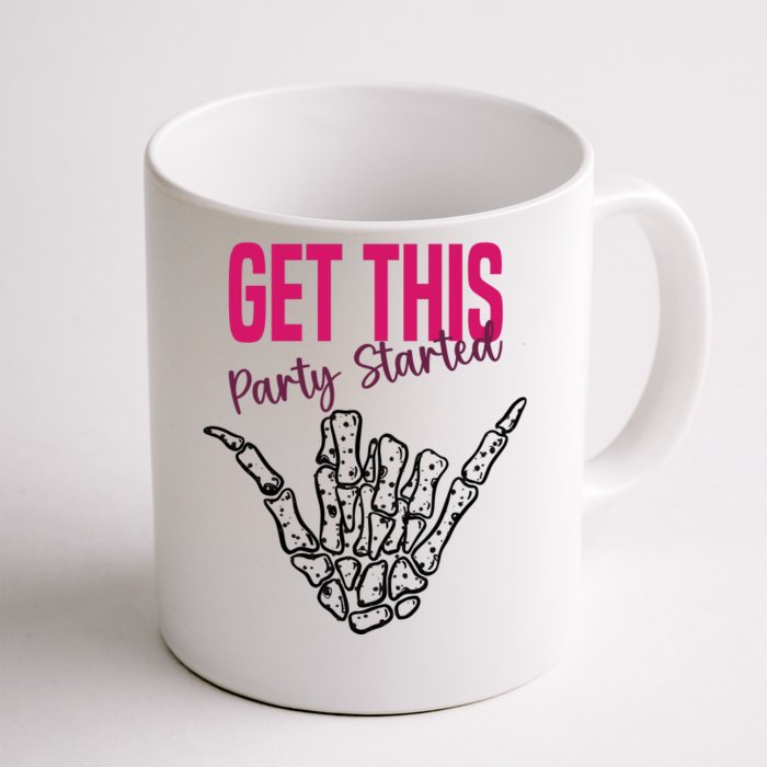 Get This Party Started Rock Skeleton Front & Back Coffee Mug