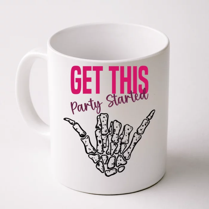 Get This Party Started Rock Skeleton Front & Back Coffee Mug