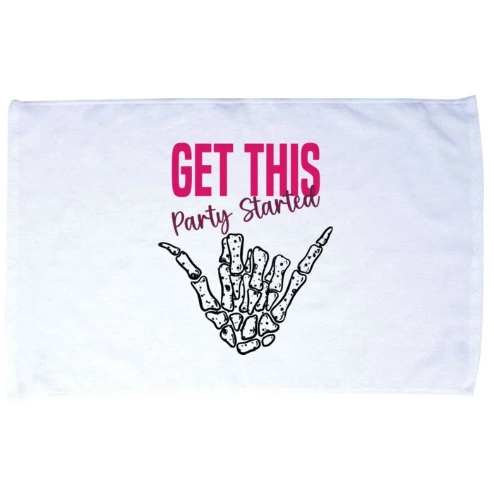 Get This Party Started Rock Skeleton Microfiber Hand Towel