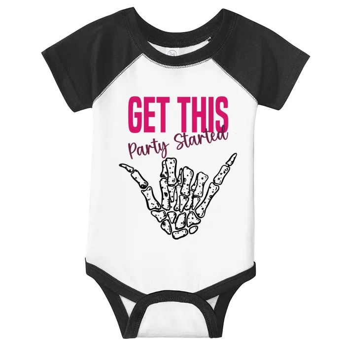 Get This Party Started Rock Skeleton Infant Baby Jersey Bodysuit