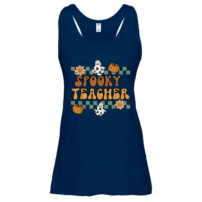 Groovy Teacher Pumpkin Spooky Nurse Cute Ghost Halloween Ladies Essential Flowy Tank