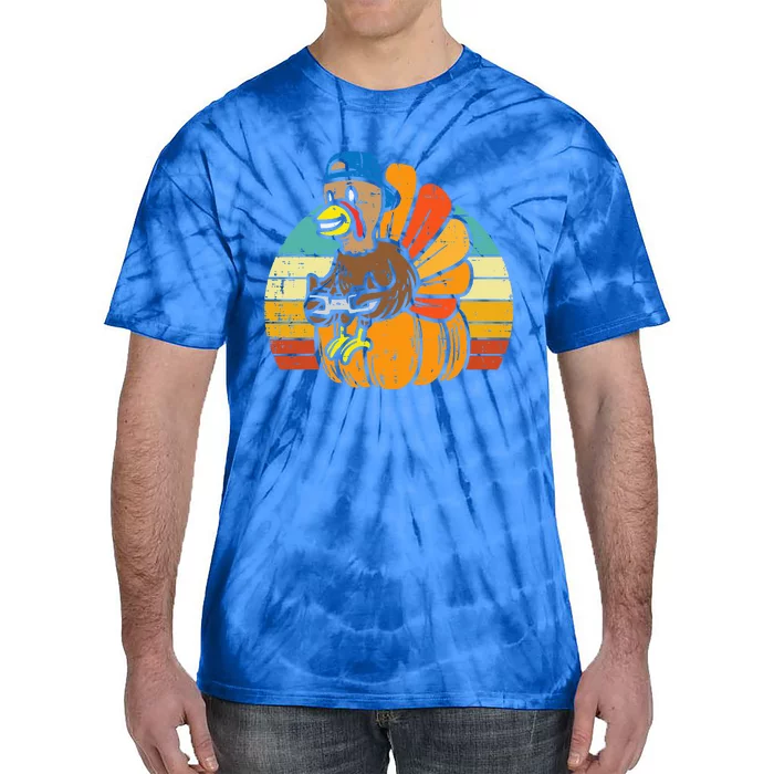 Gamer Turkey Pumpkin Retro  Thanksgiving Video Games Tie-Dye T-Shirt