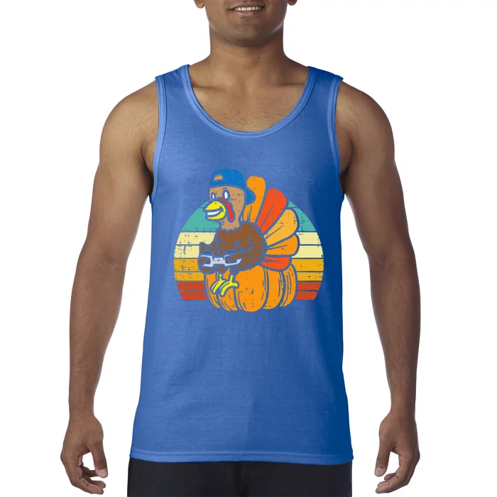 Gamer Turkey Pumpkin Retro  Thanksgiving Video Games Tank Top