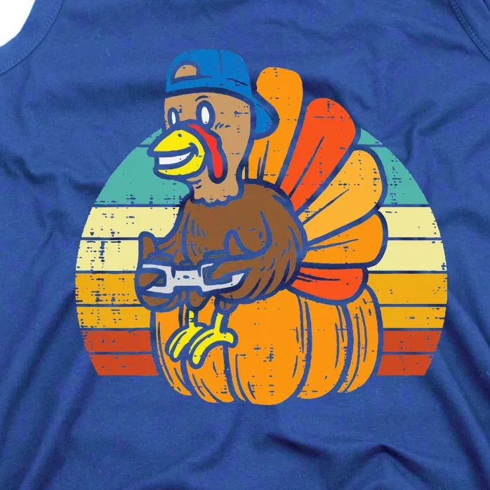 Gamer Turkey Pumpkin Retro  Thanksgiving Video Games Tank Top